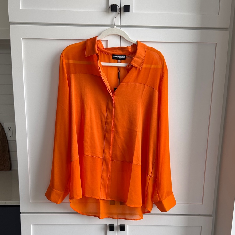 Karl Lagerfeld Vibrant Orange Women's Blouse